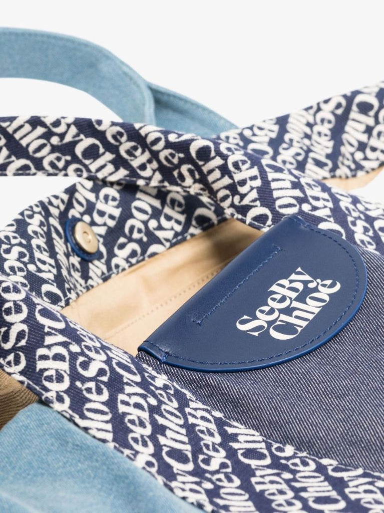 Blue Laetizia Large Cotton Tote Bag