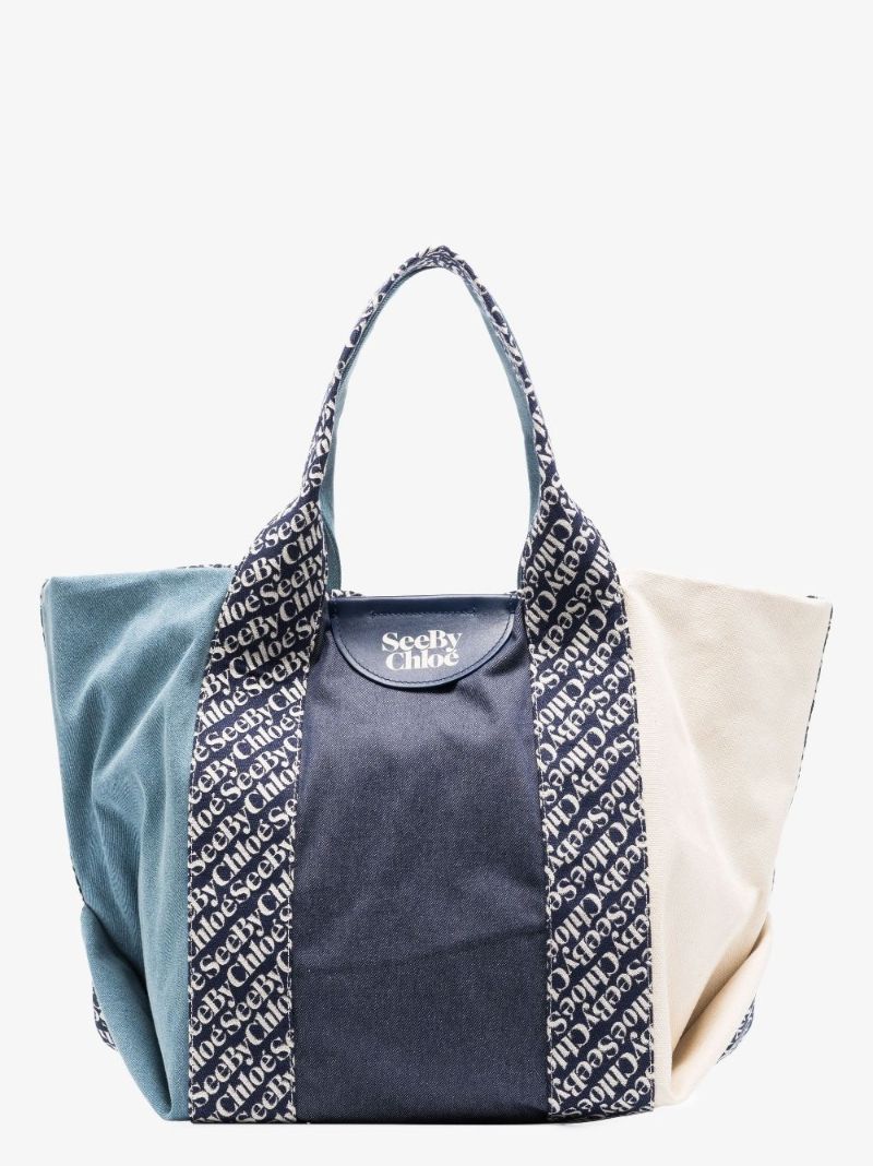 Blue Laetizia Large Cotton Tote Bag