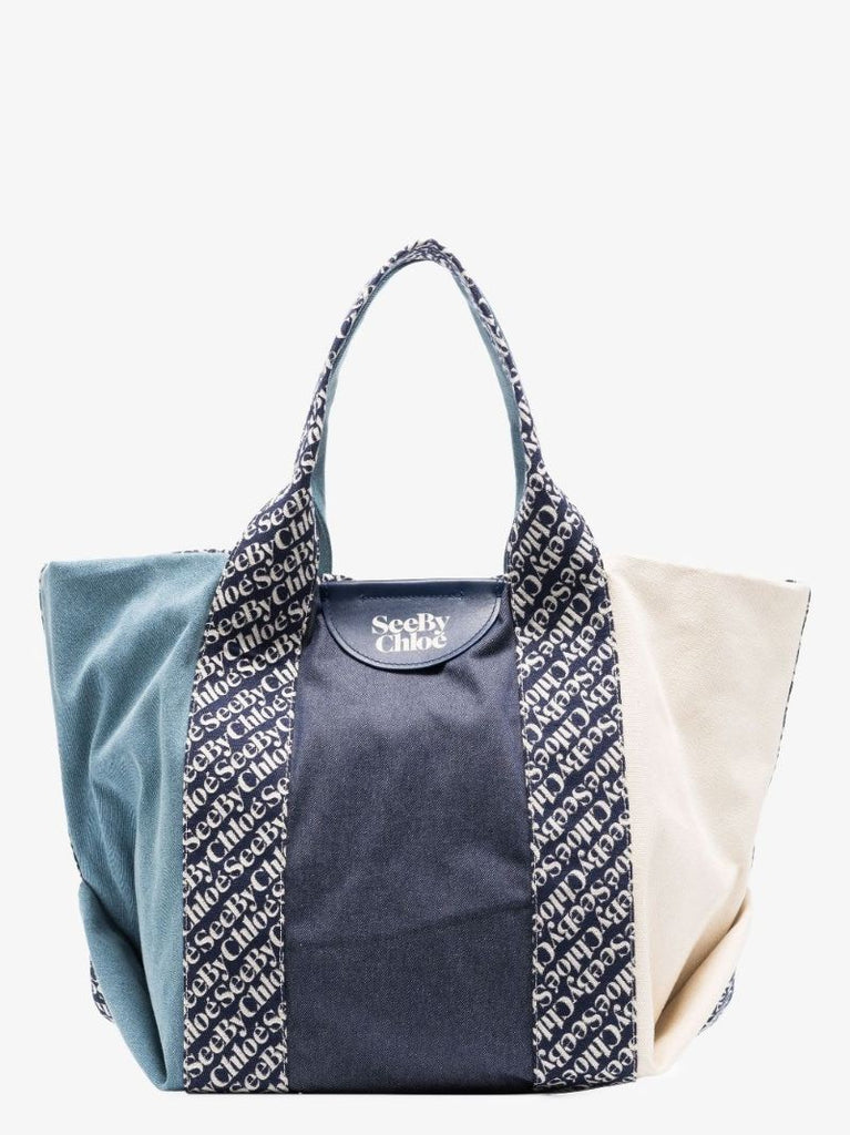 Blue Laetizia Large Cotton Tote Bag