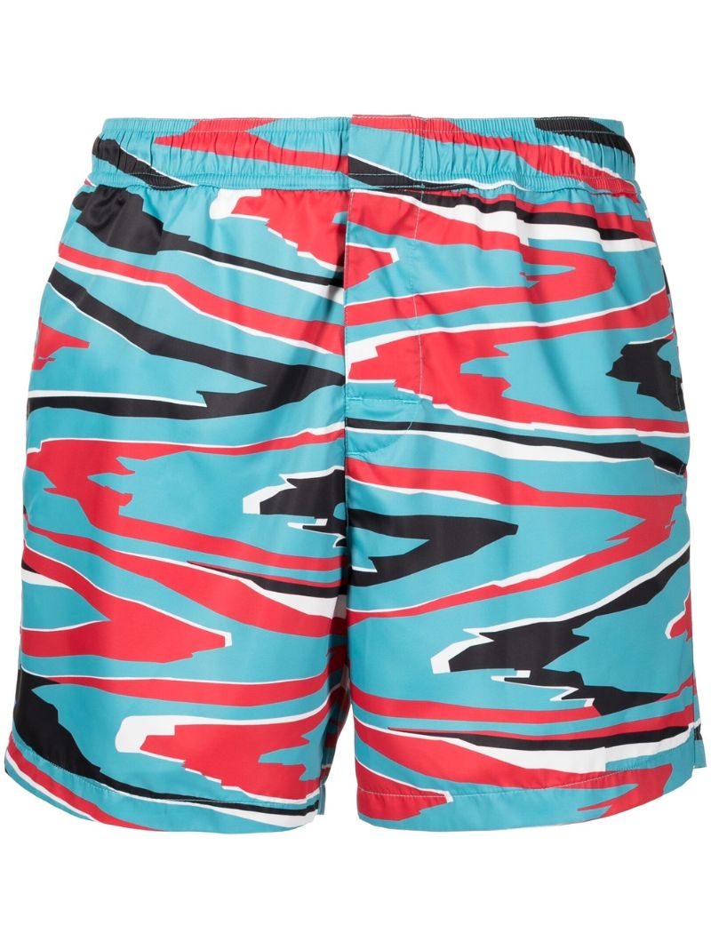 Blue Water Print Swim Shorts