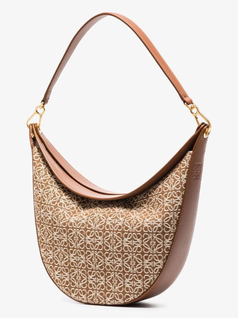 Brown Luna Anagram Leather Shoulder Bag