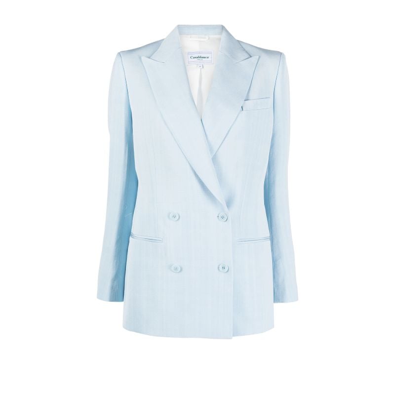 Blue Double-breasted Blazer