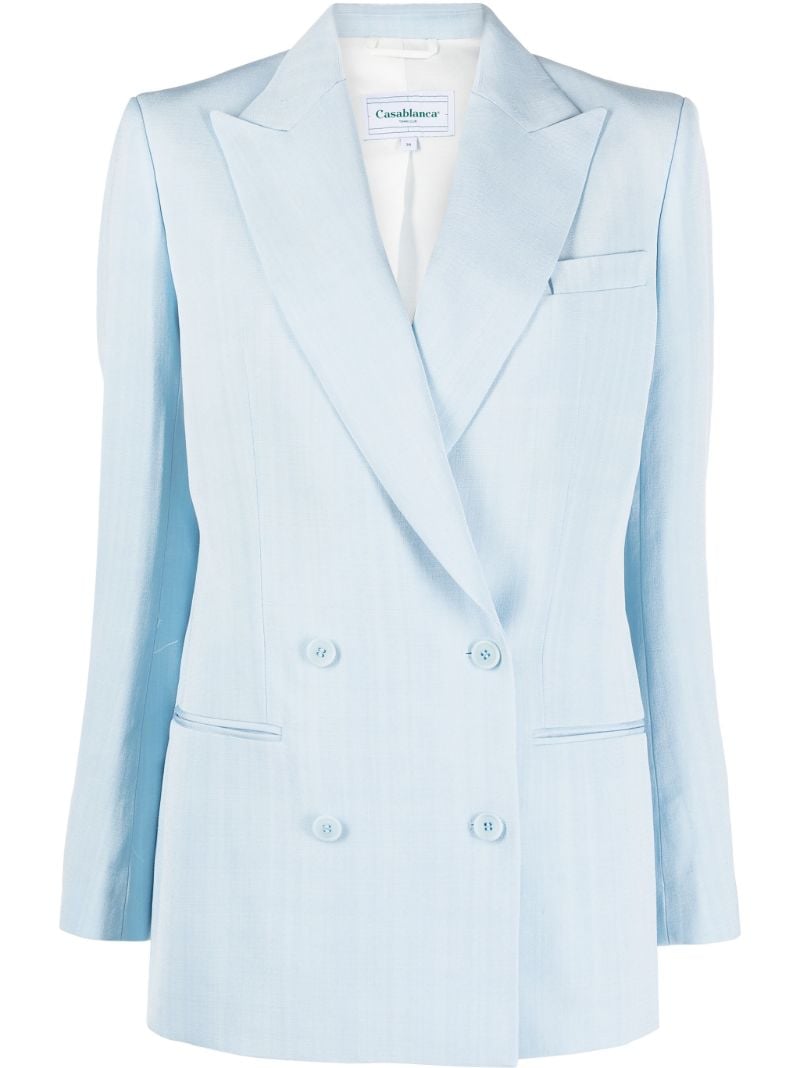 Blue Double-breasted Blazer