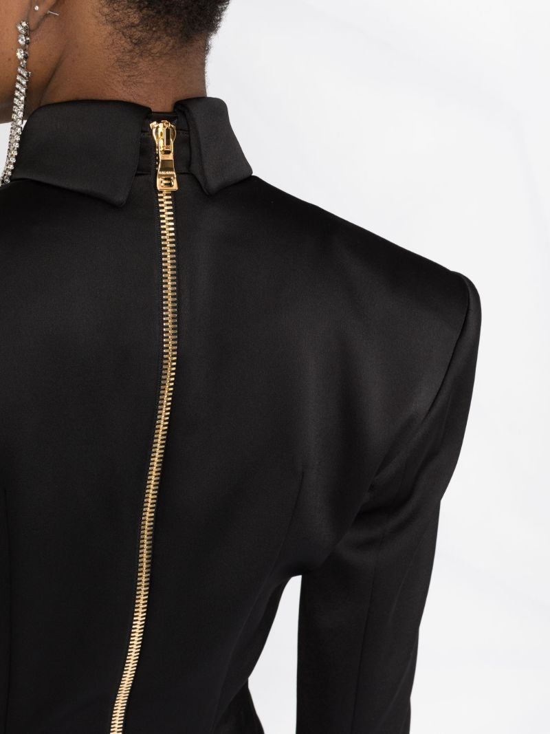 Black Notched Lapel Bodysuit