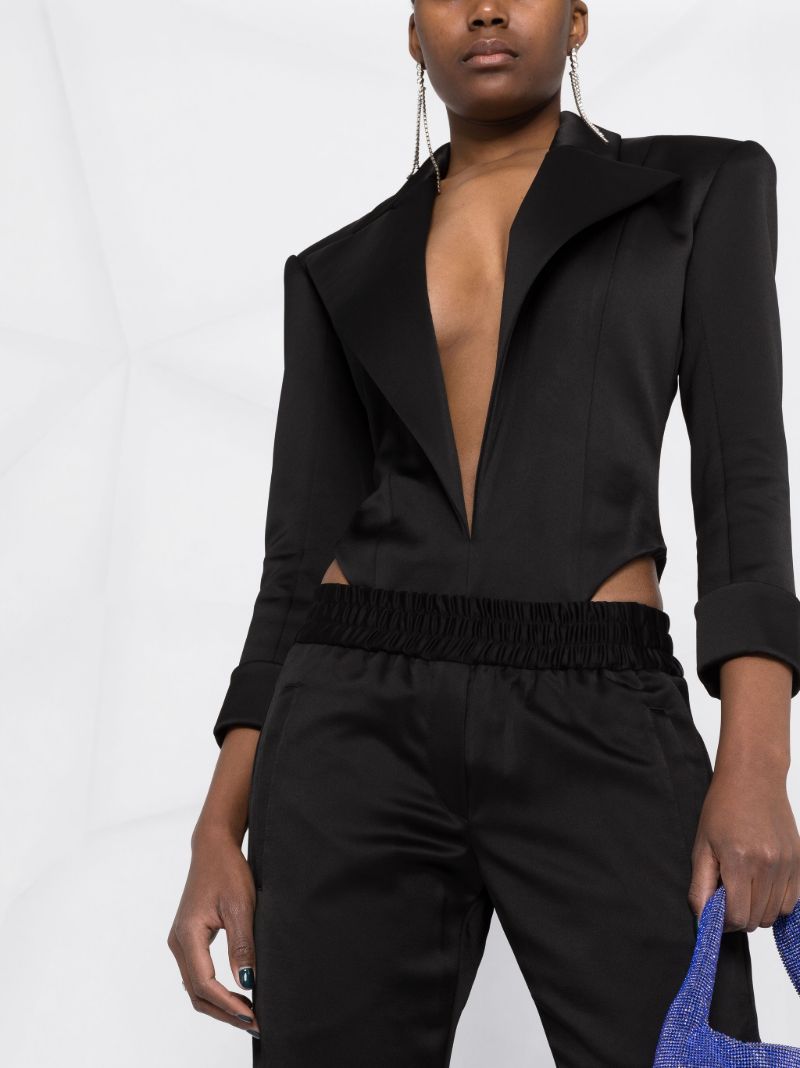 Black Notched Lapel Bodysuit