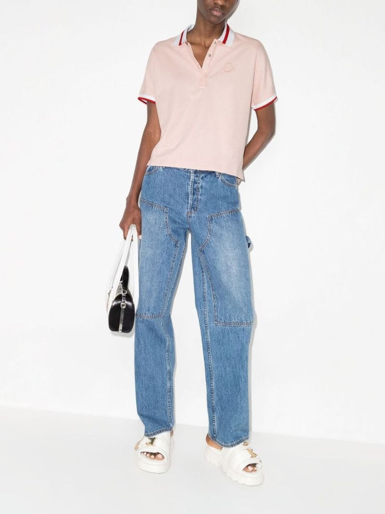 Contrast Collar Cotton Polo Shirt