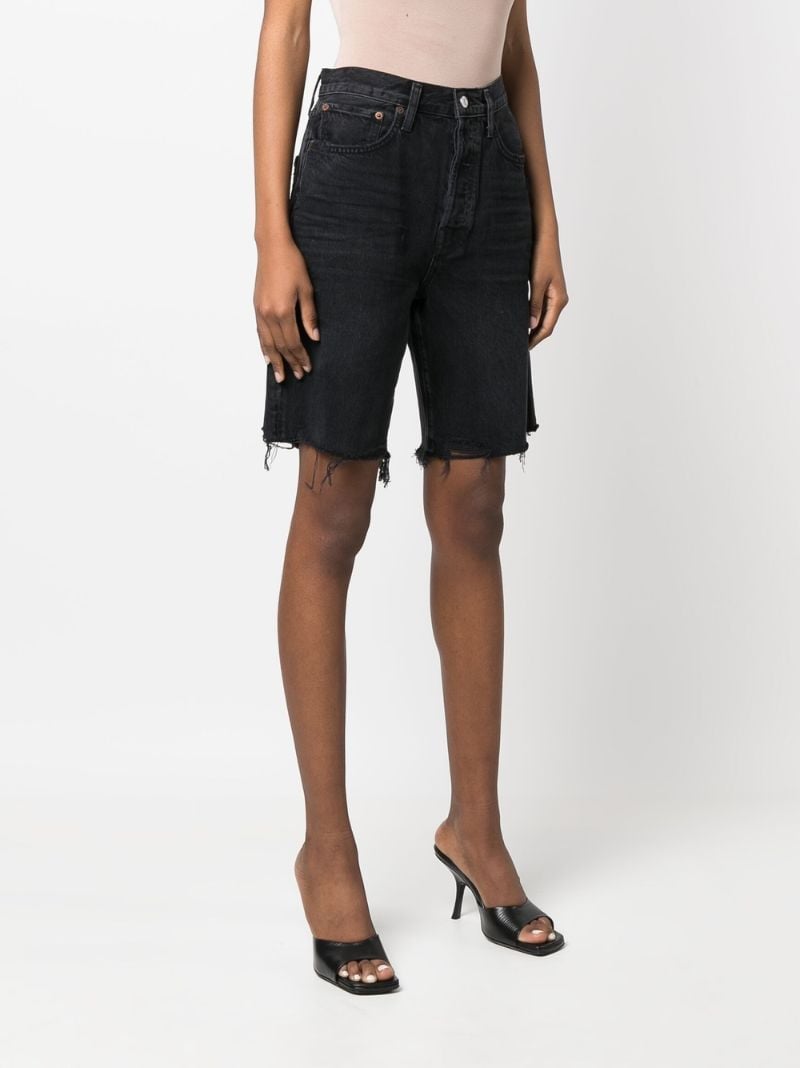 Black Ira Distressed Denim Shorts