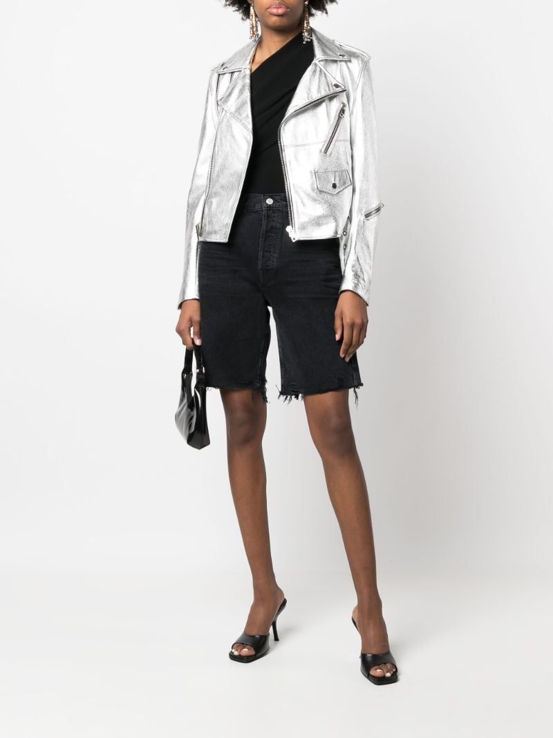 Black Ira Distressed Denim Shorts