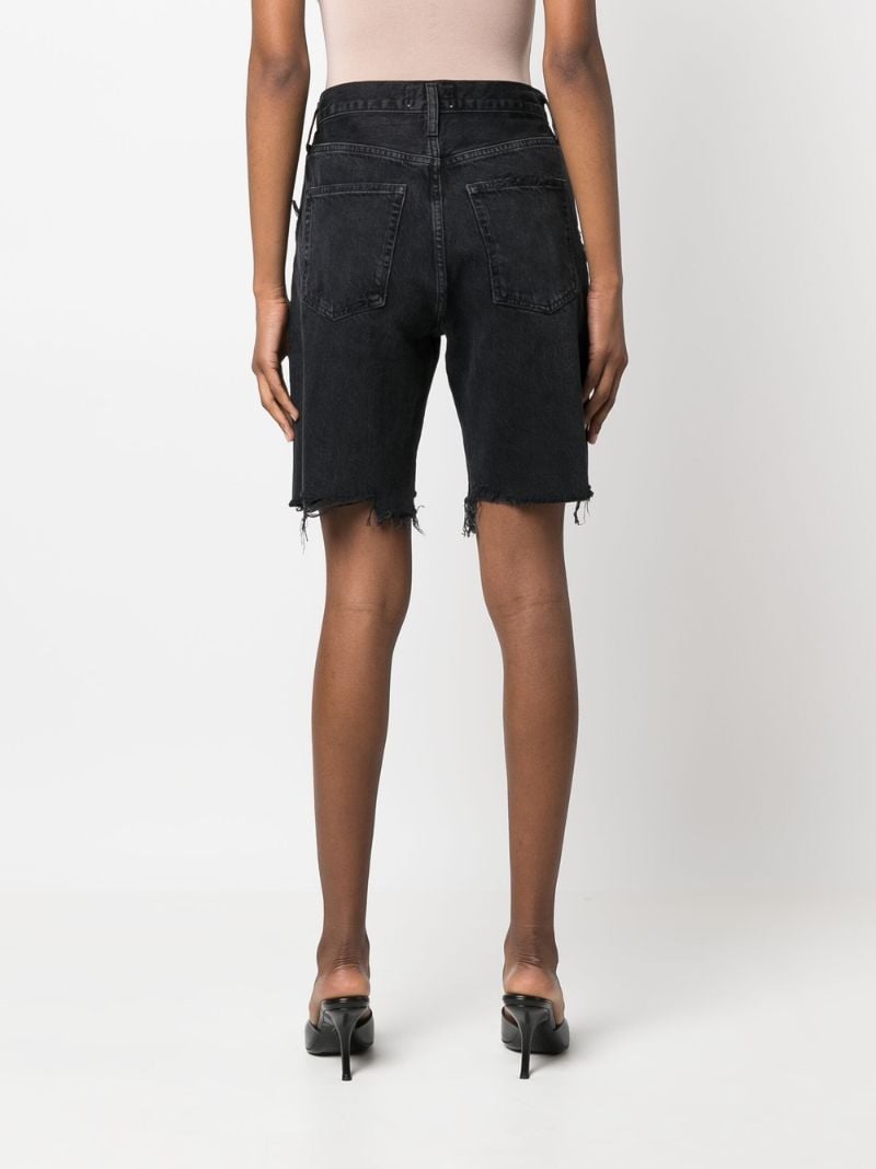 Black Ira Distressed Denim Shorts