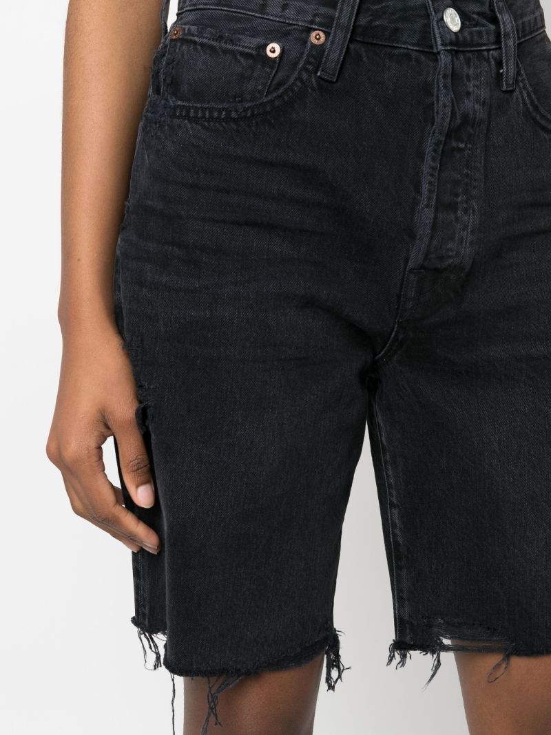 Black Ira Distressed Denim Shorts