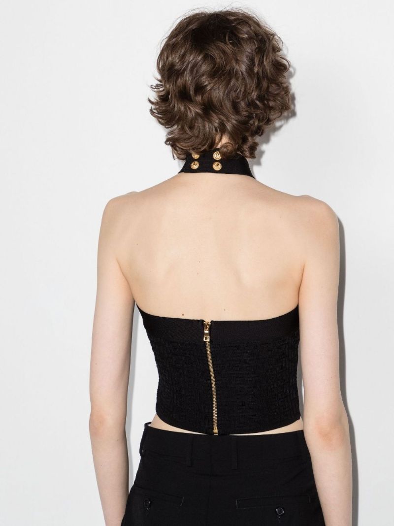 Halterneck Monogram Cropped Top