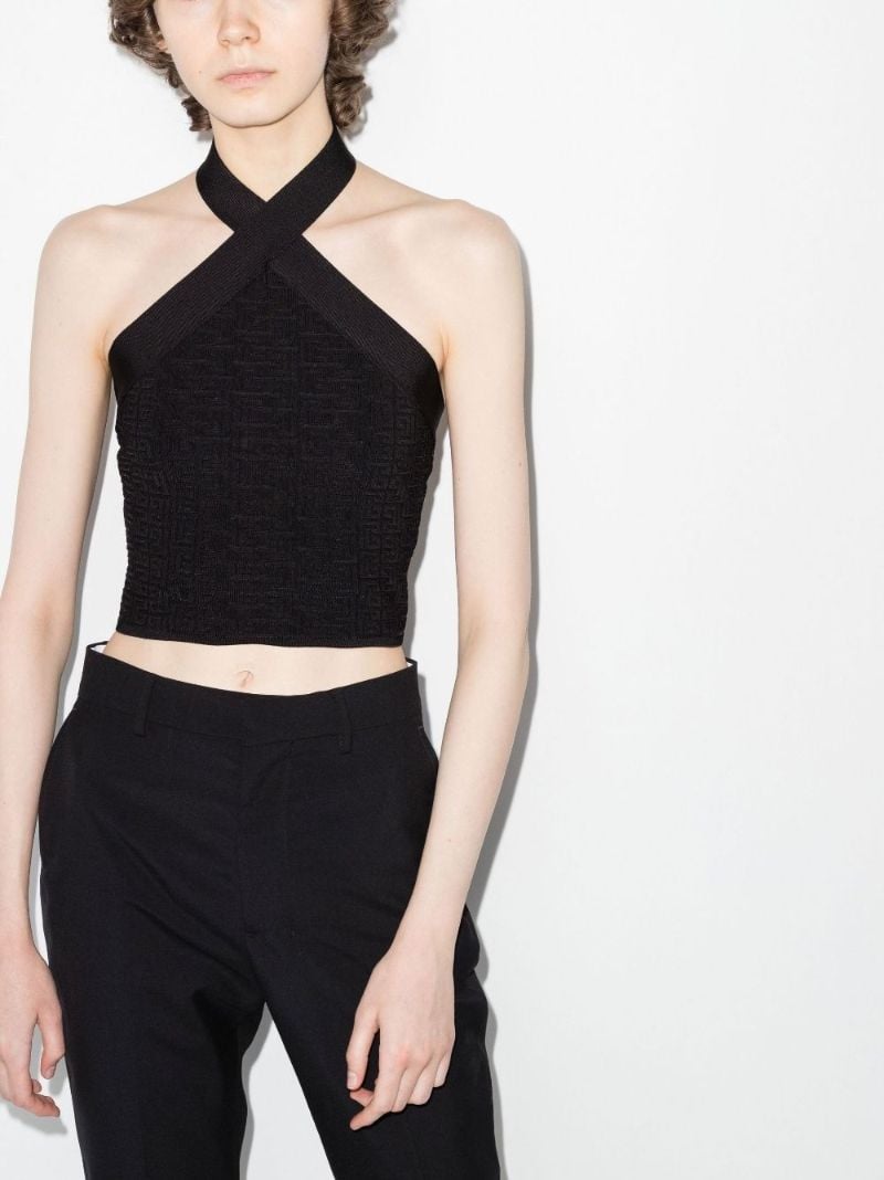 Halterneck Monogram Cropped Top