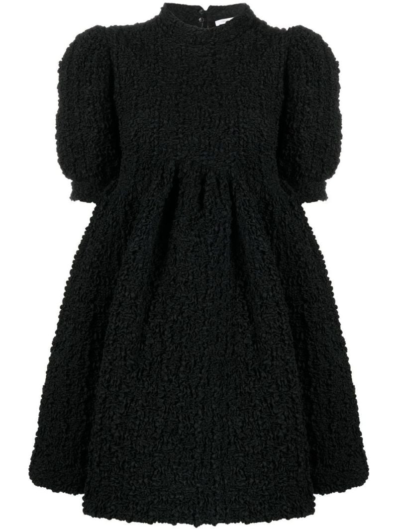 Black Uma Smocked Mini Dress