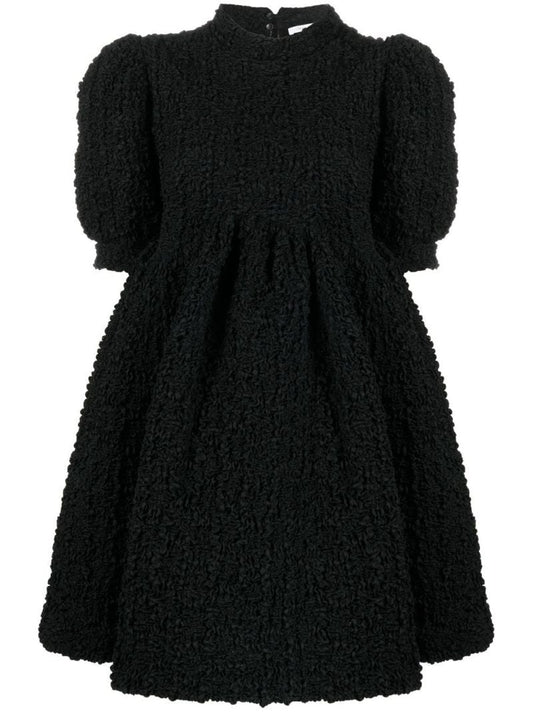 Black Uma Smocked Mini Dress