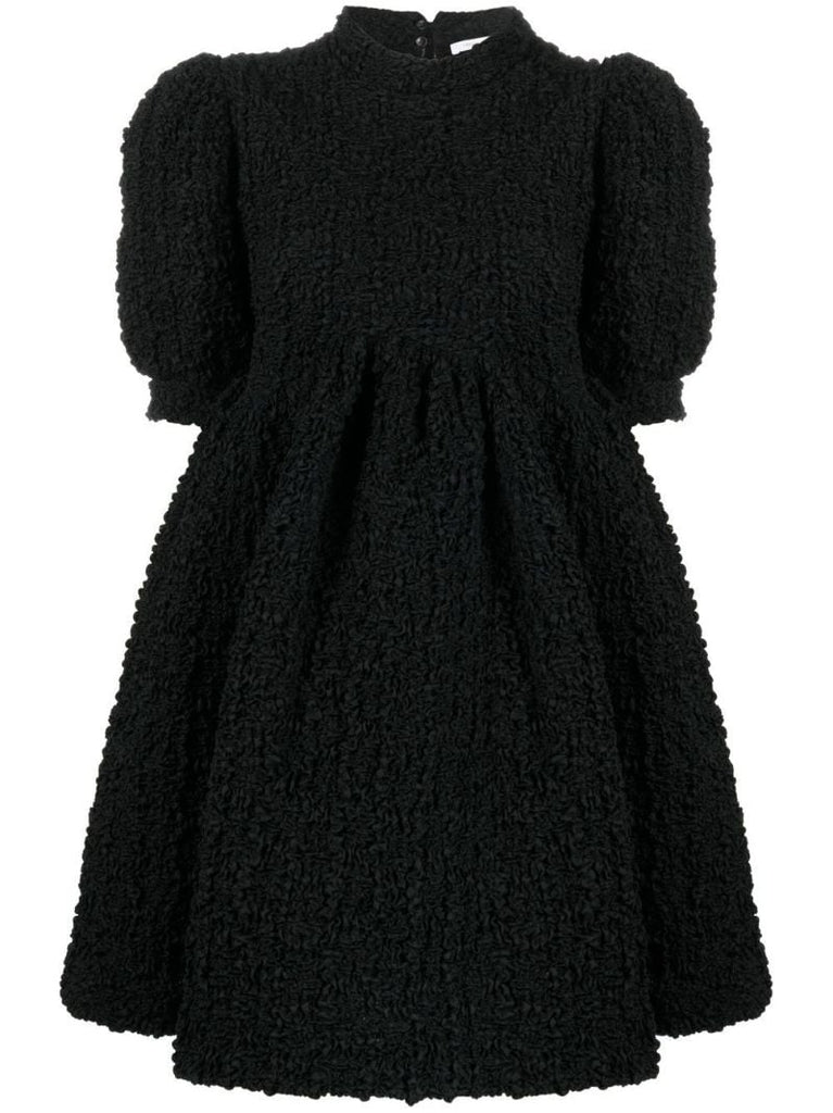 Black Uma Smocked Mini Dress