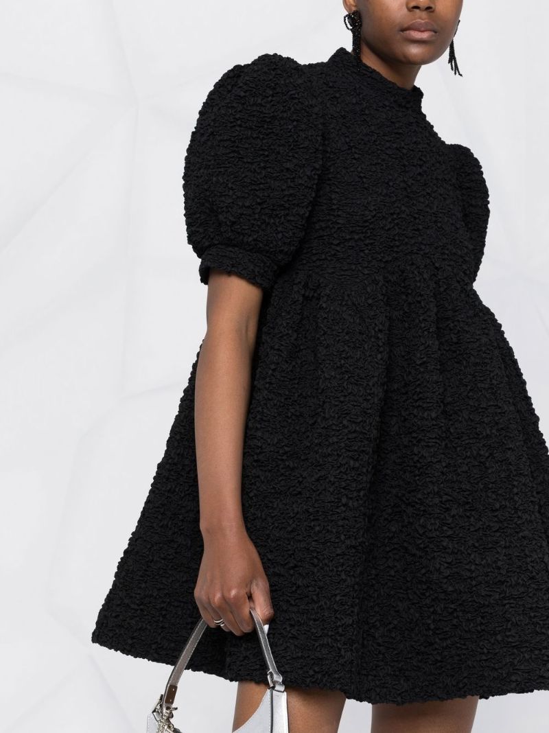 Black Uma Smocked Mini Dress