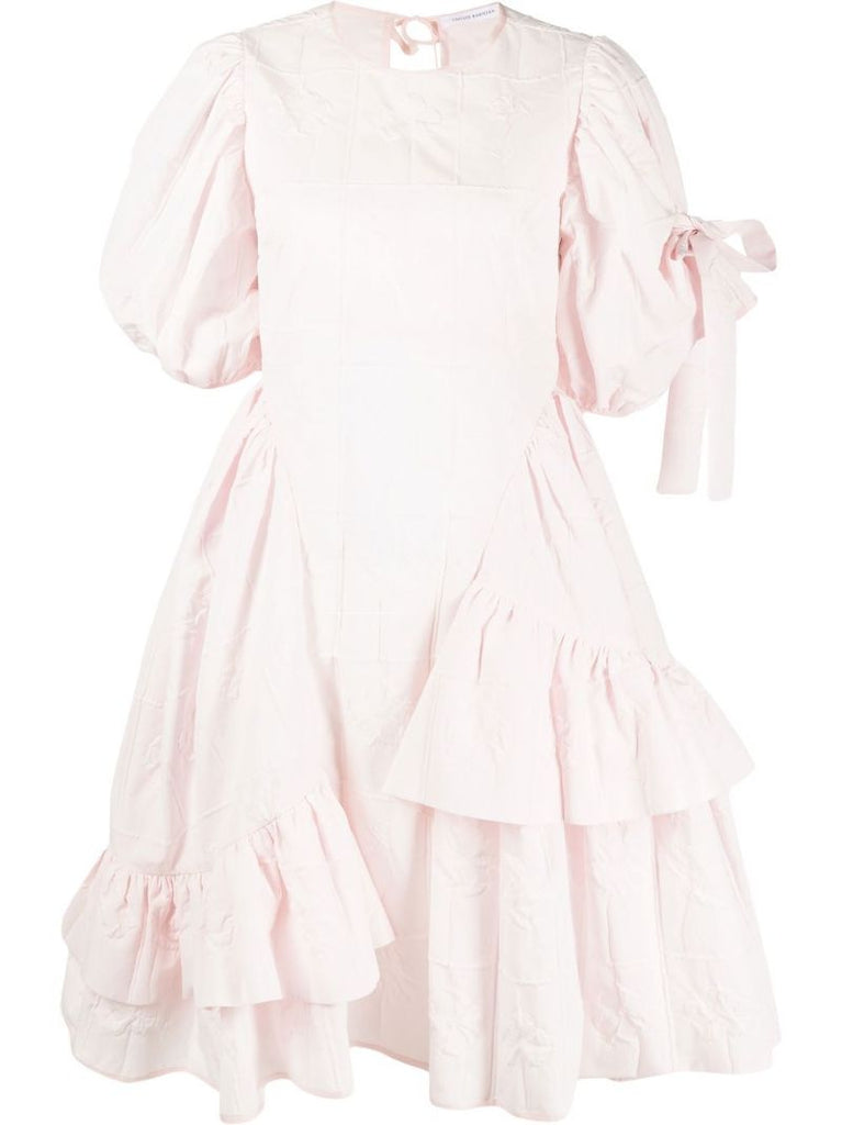 Pink Danita Ruffle Midi Dress
