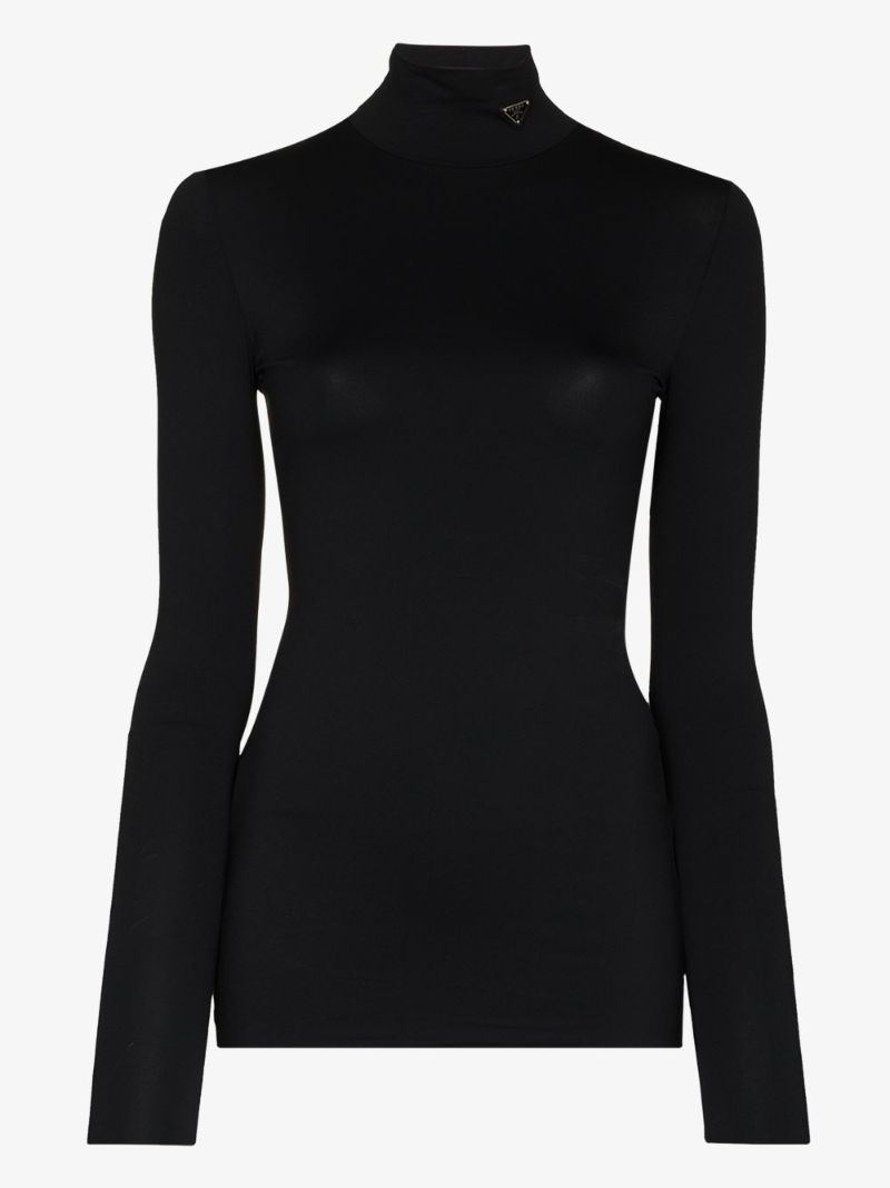 Triangle-logo Rollneck Top