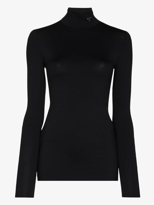Triangle-logo Rollneck Top