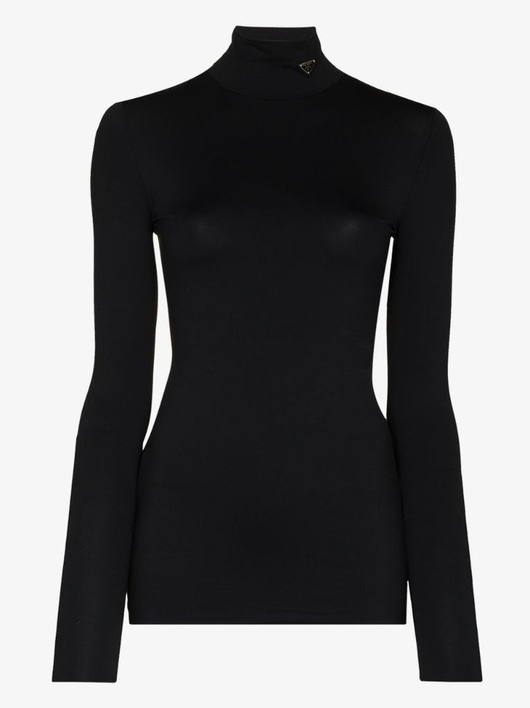Triangle-logo Rollneck Top