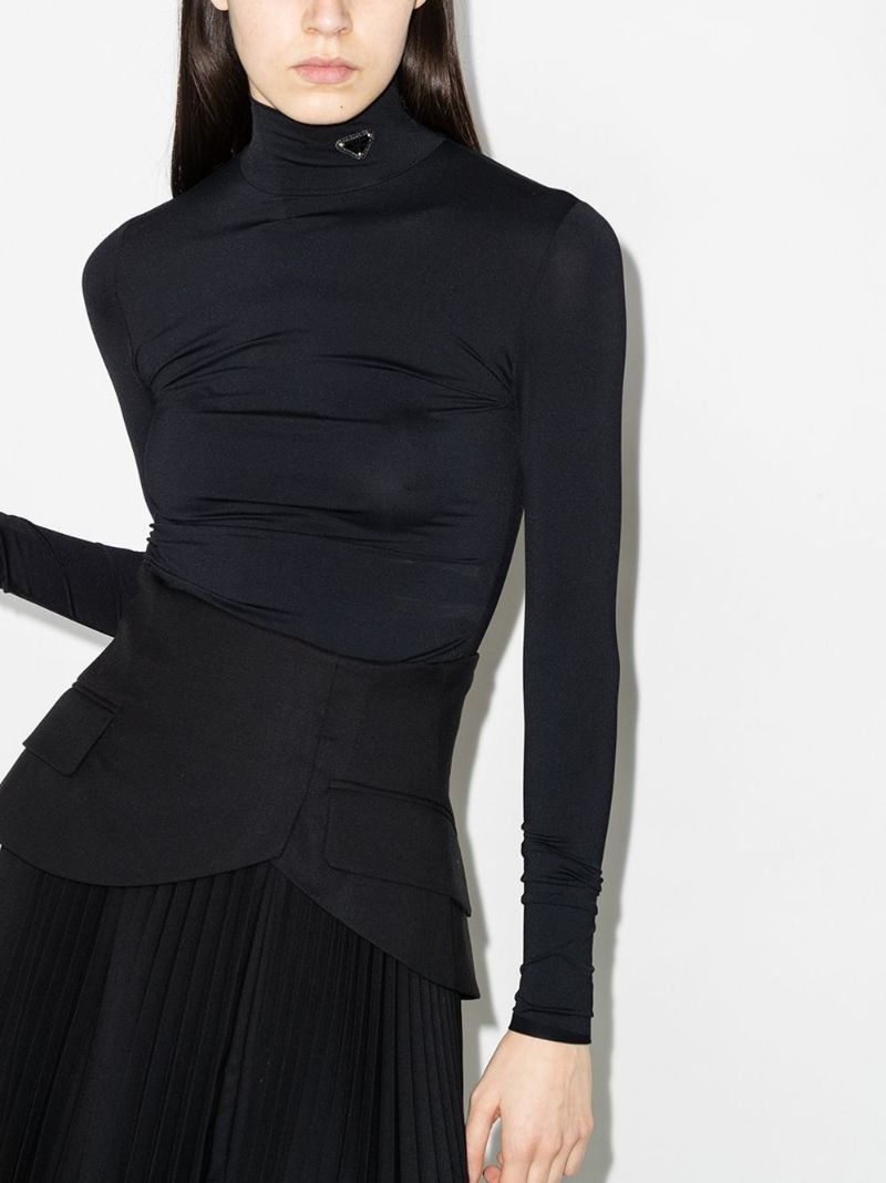 Triangle-logo Rollneck Top