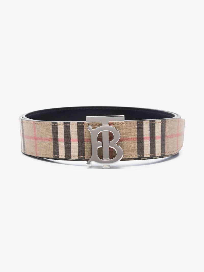 Beige Monogram Motif Vintage Check Reversible Belt