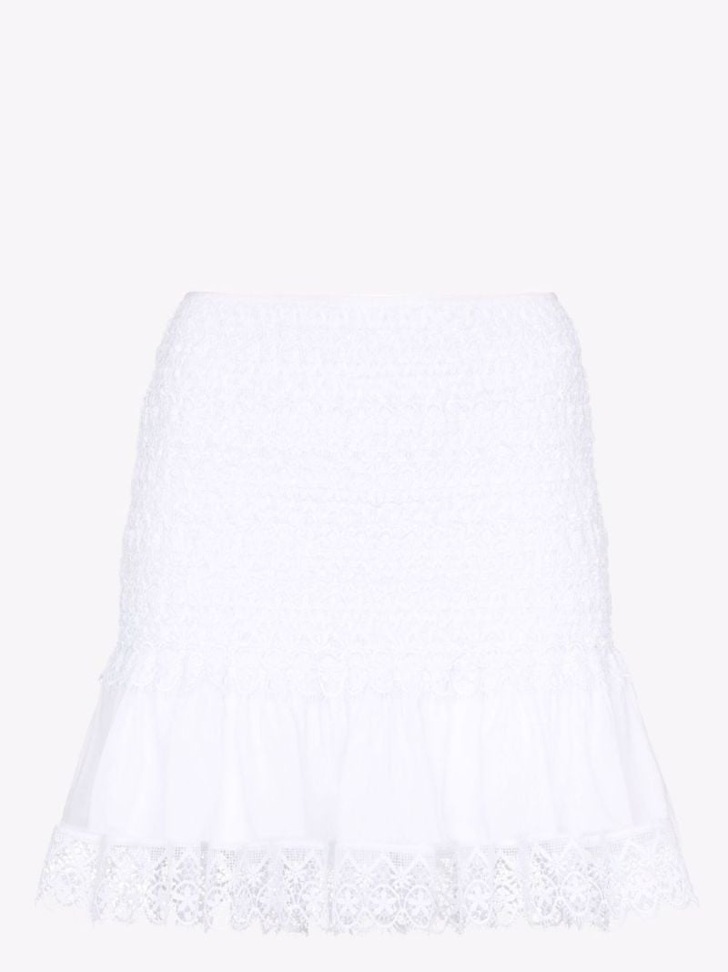 Fleur Lace Trim Cotton Mini Skirt