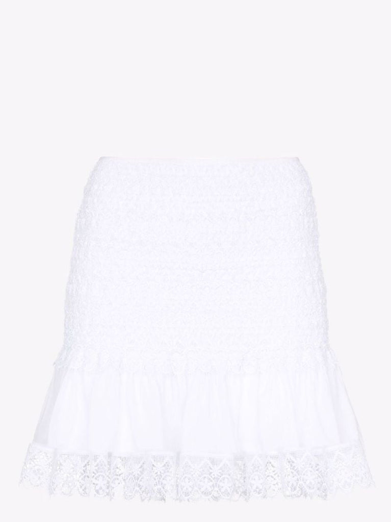 Fleur Lace Trim Cotton Mini Skirt