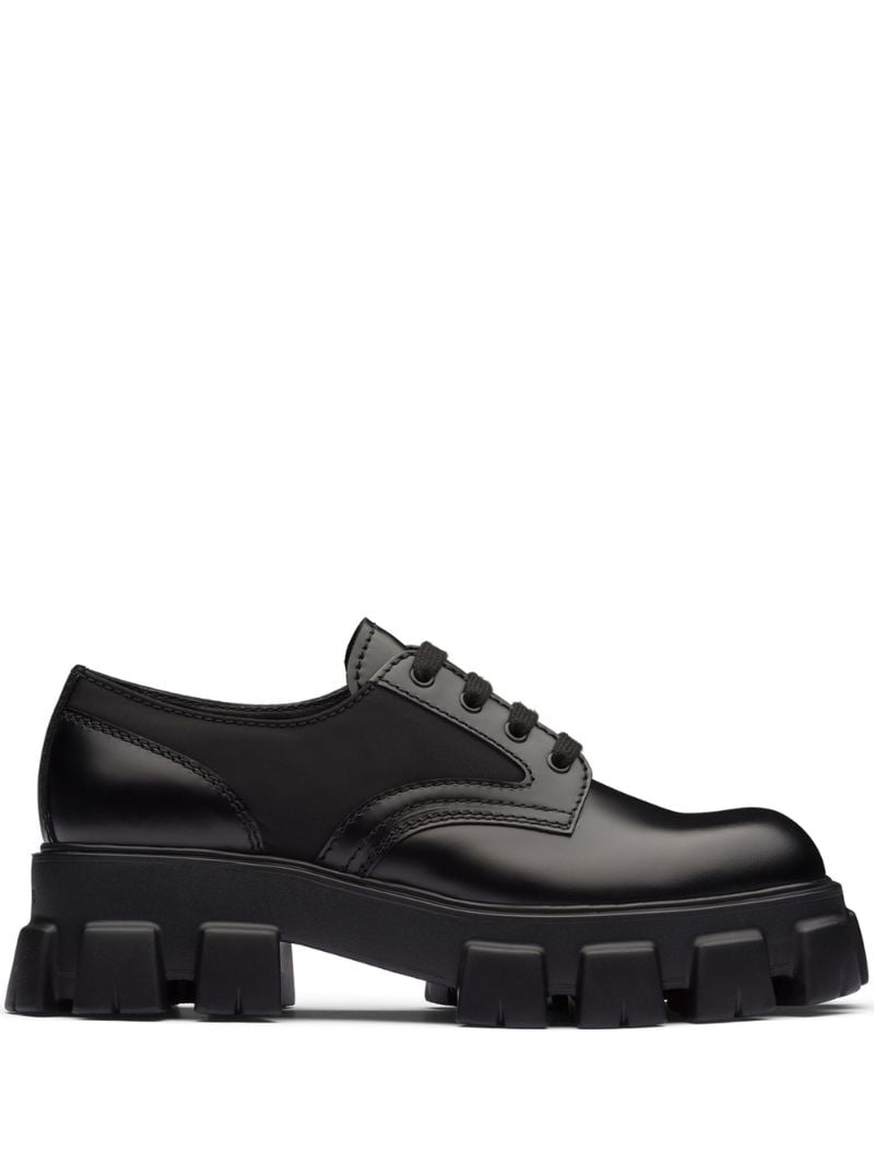 Black Monolith Leather Lace-up Shoes