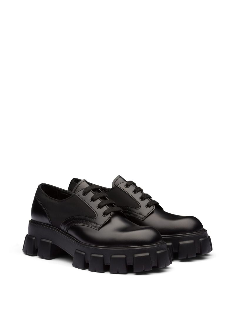 Black Monolith Leather Lace-up Shoes