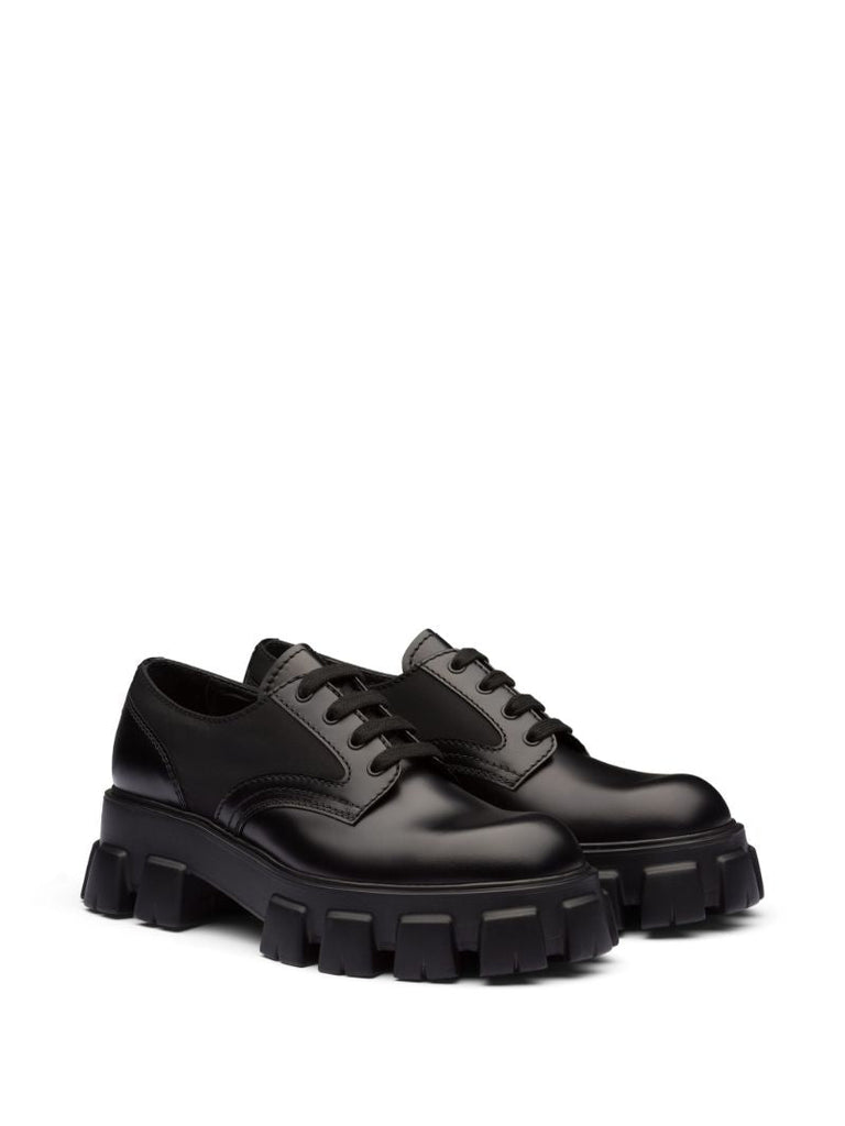 Black Monolith Leather Lace-up Shoes