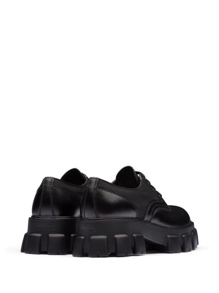 Black Monolith Leather Lace-up Shoes