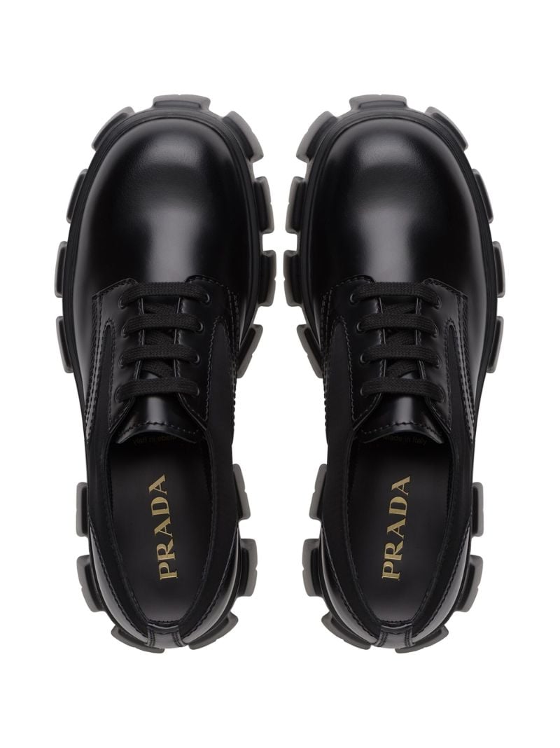 Black Monolith Leather Lace-up Shoes