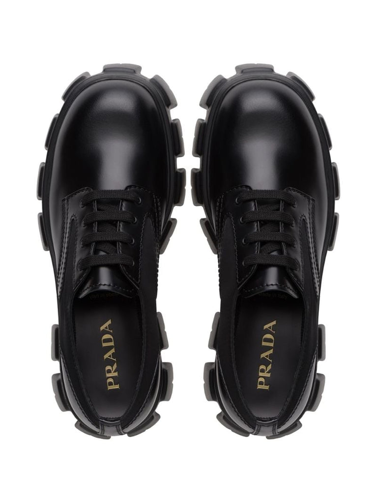 Black Monolith Leather Lace-up Shoes
