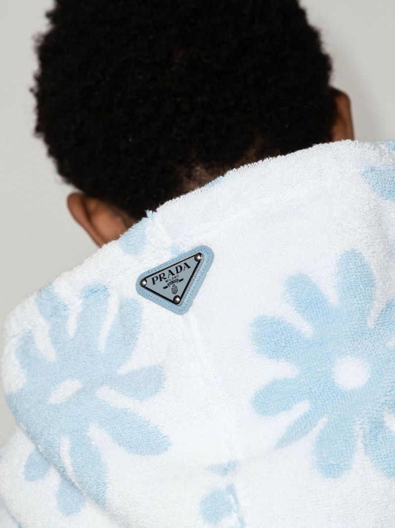 Logo Floral Print Cotton Terry Hoodie