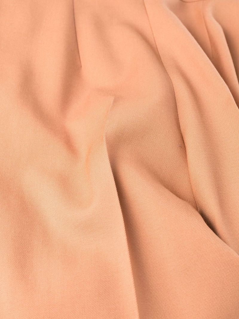 Neutral Wool Flared Trousers