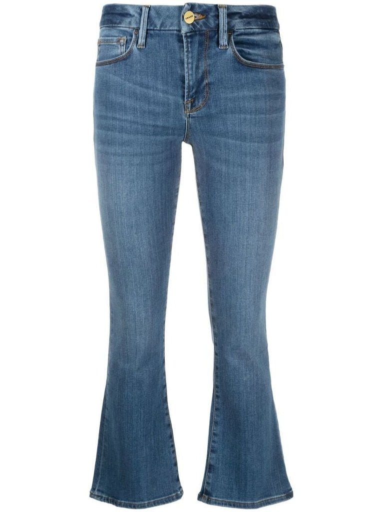 Blue Low-rise Kick-flare Jeans