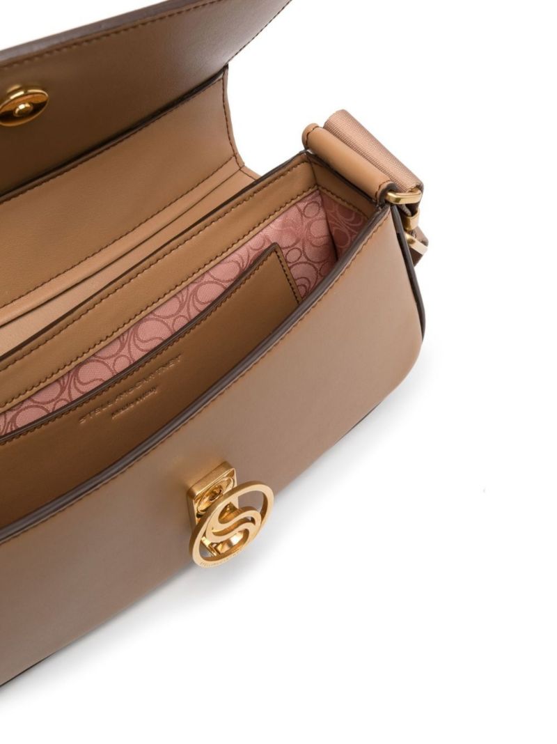 Brown S-wave Faux Leather Shoulder Bag