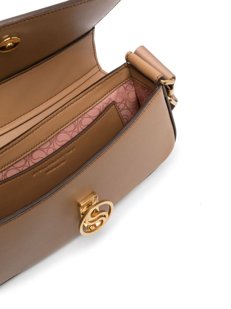Brown S-wave Faux Leather Shoulder Bag