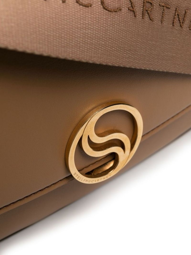 Brown S-wave Faux Leather Shoulder Bag