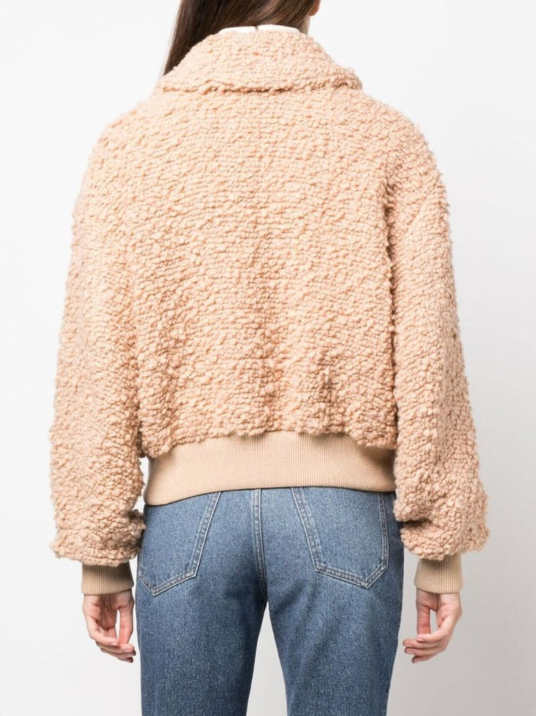 Pink Wool Bomber Jacket
