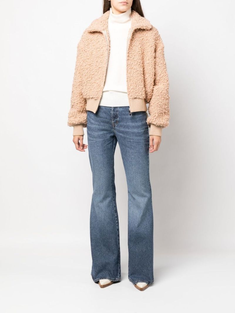 Pink Wool Bomber Jacket