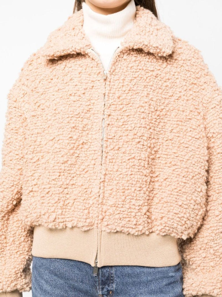 Pink Wool Bomber Jacket