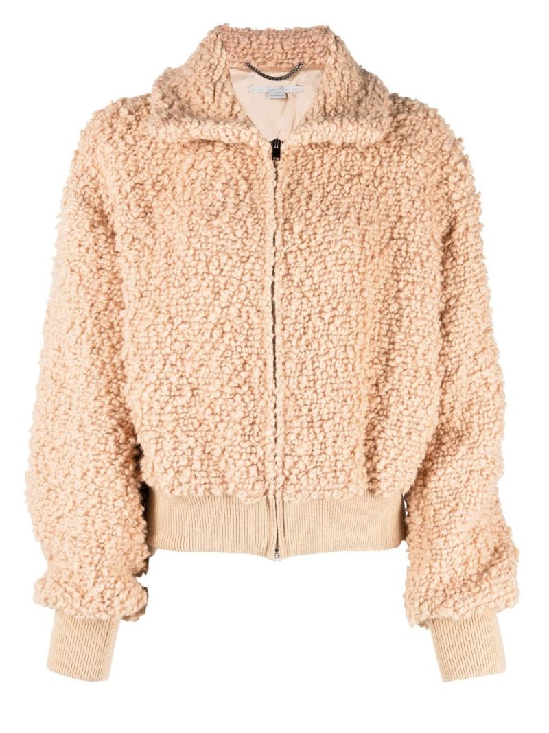 Pink Wool Bomber Jacket