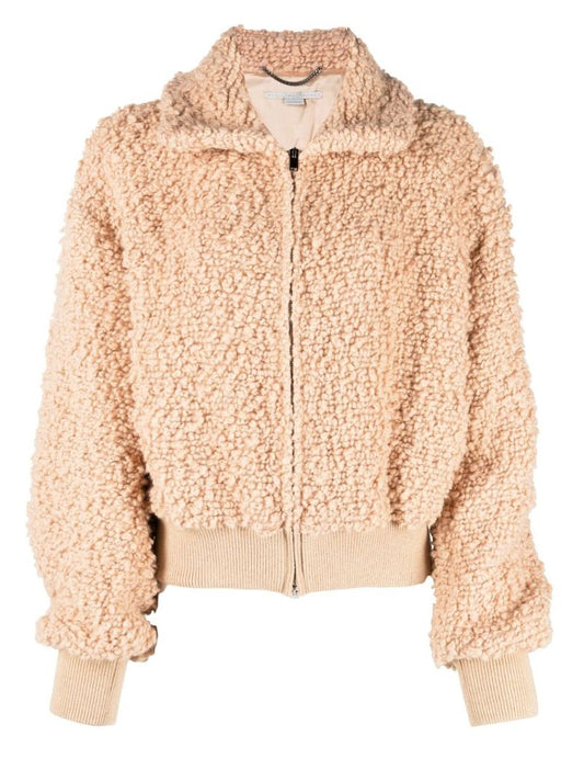 Pink Wool Bomber Jacket