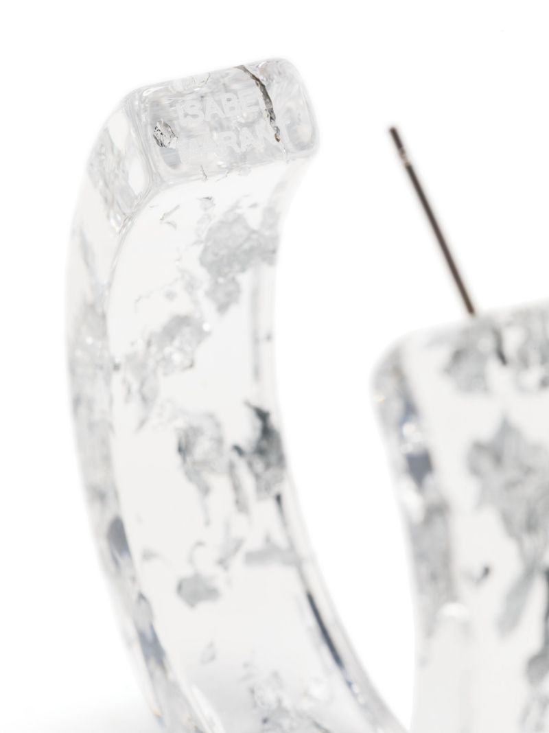 Silver Tone Yeap Transparent Hoop Earrings