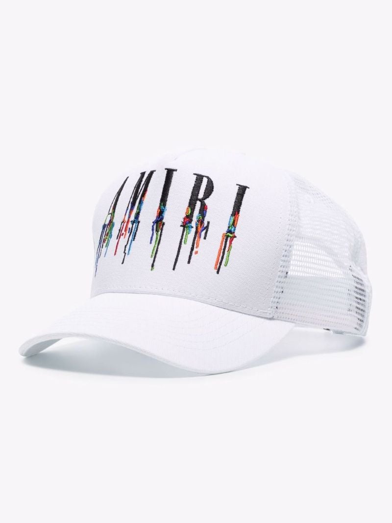 White Paint Drip Logo Trucker Hat