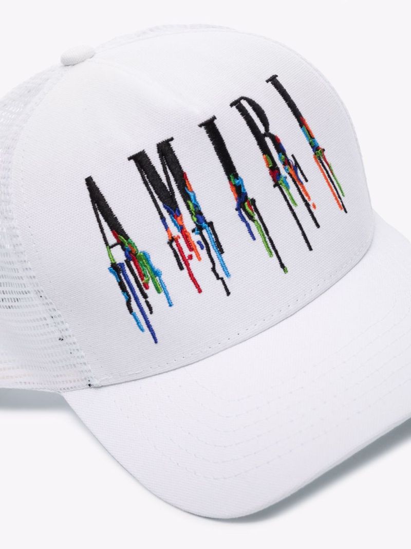 White Paint Drip Logo Trucker Hat