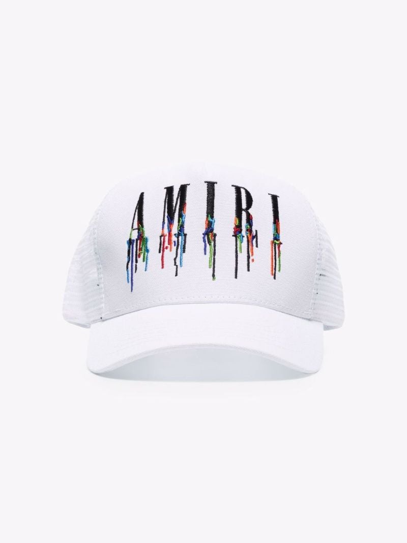 White Paint Drip Logo Trucker Hat