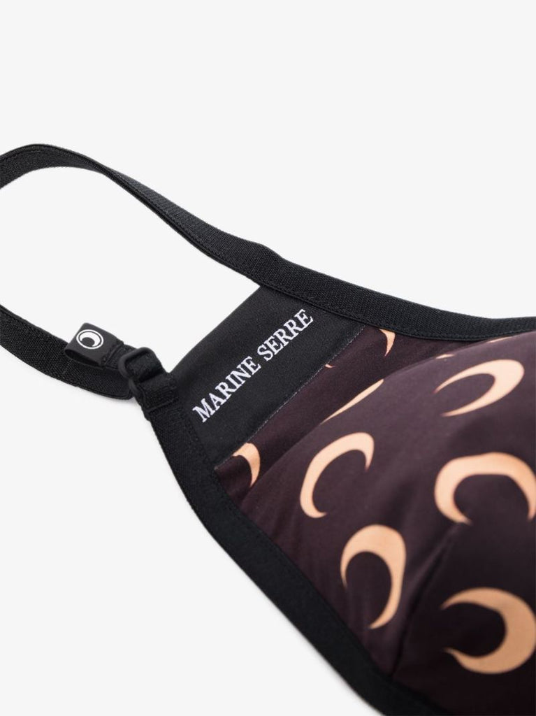 Brown Crescent Moon Print Face Mask